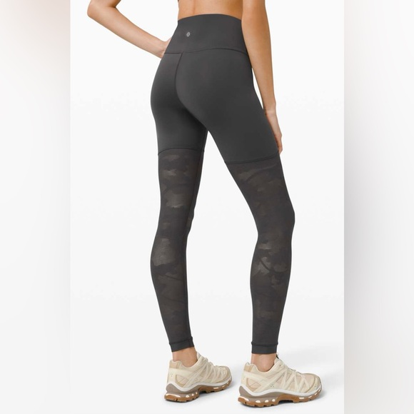 Lululemon Sheer Will High-Rise Leggings In Camo Graphite Gray Size 8 - Picture 2 of 16